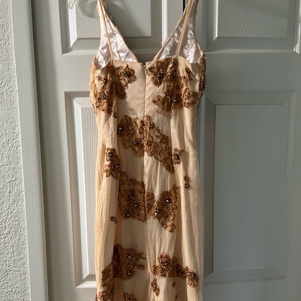Chiffon cream lace gown - Picture 8 of 11